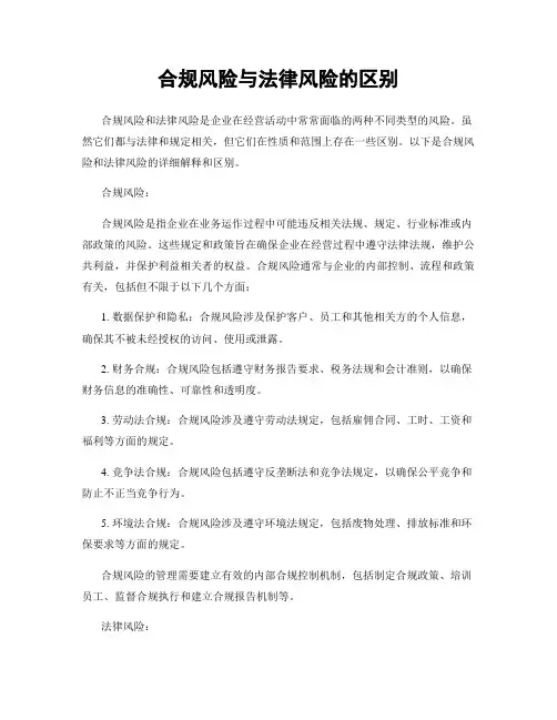 合规风险与法律风险的区别
