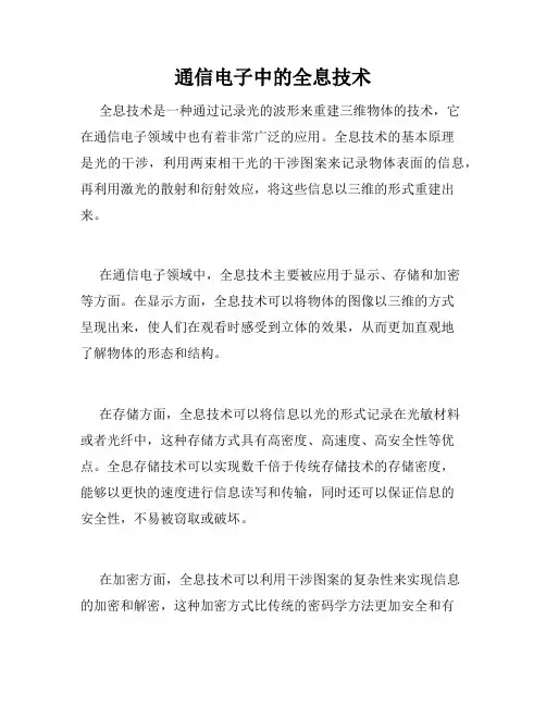 通信电子中的全息技术