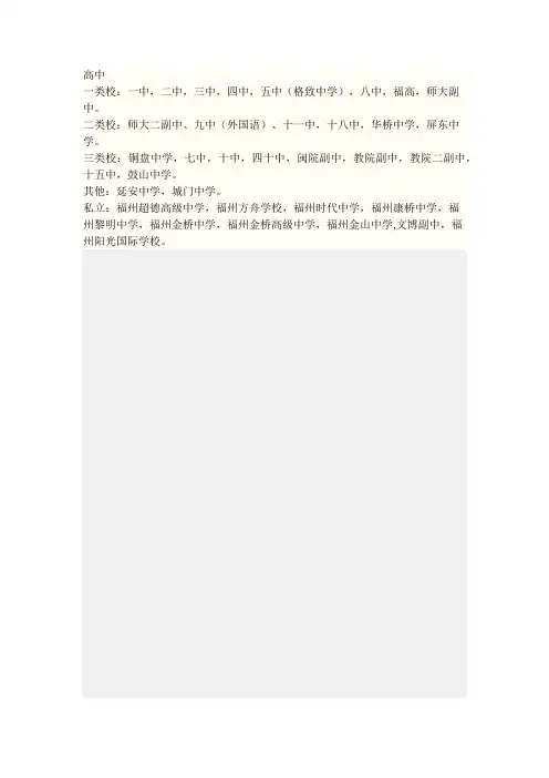 福州市所有中学统计