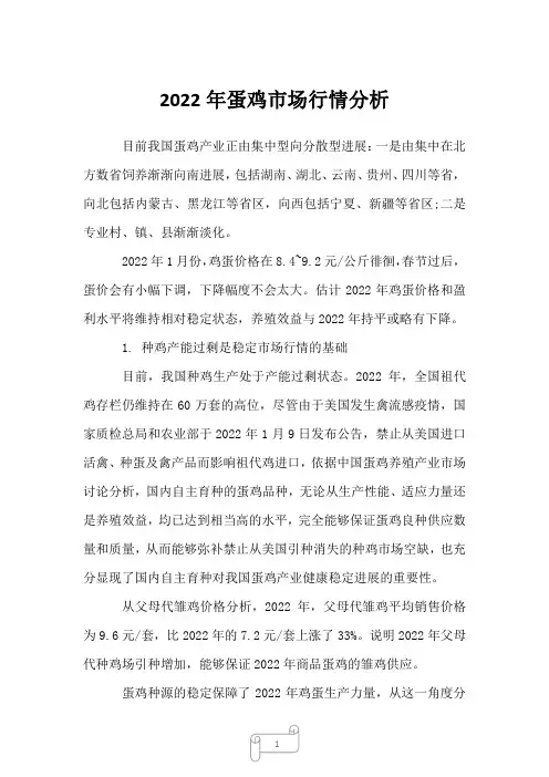 2023年蛋鸡市场行情分析
