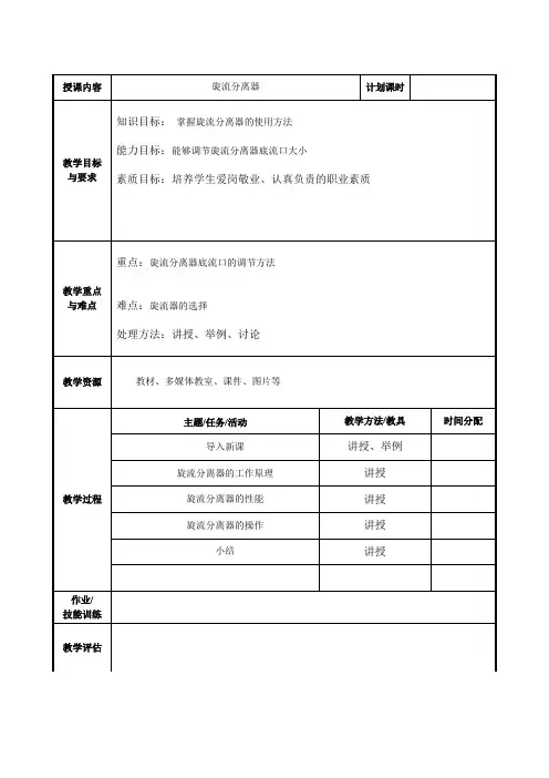泥浆材料检测与应用：旋流分离器