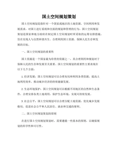 国土空间规划策划