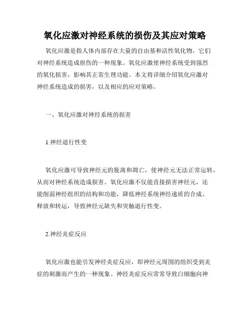 氧化应激对神经系统的损伤及其应对策略