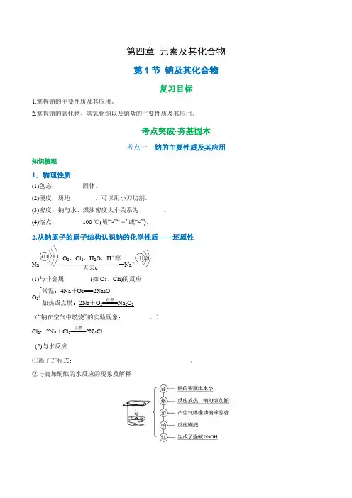 钠及其化合物-2024年高考化学大一轮考点复习讲义习题(原卷版)