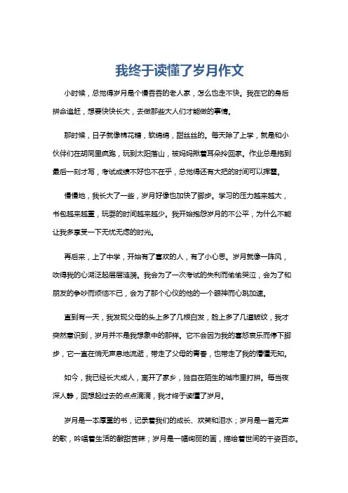 我终于读懂了岁月作文