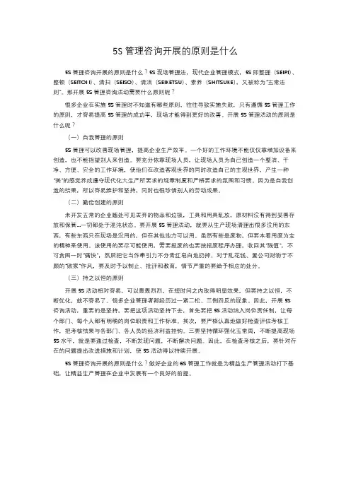5S管理咨询开展的原则是什么