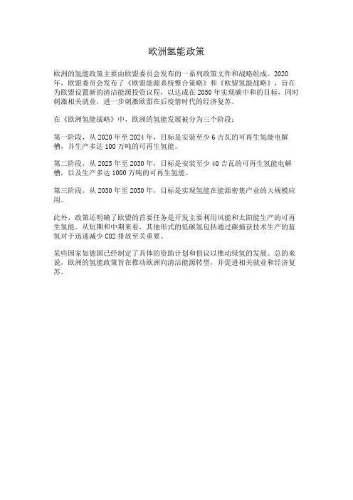 欧洲氢能政策