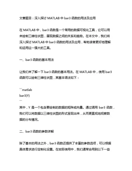 matlab中bar3函数用法