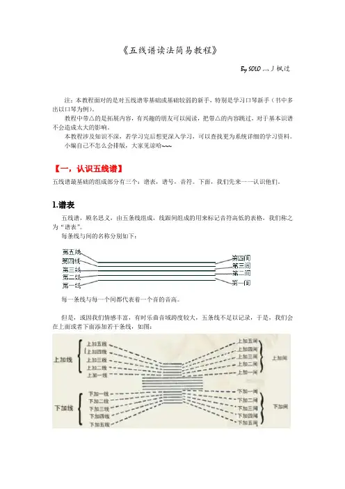 五线谱读法简易教程