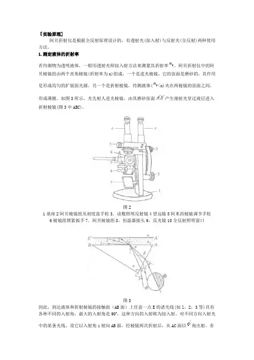 用掠入射法测定透明介质的折射率
