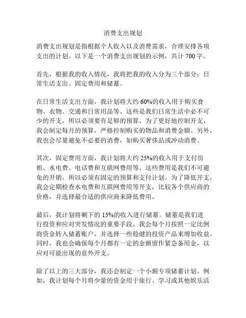 消费支出规划
