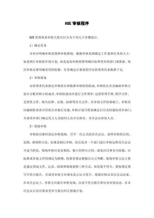 HSE审核程序