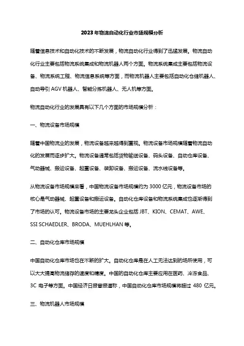 2023年物流自动化行业市场规模分析