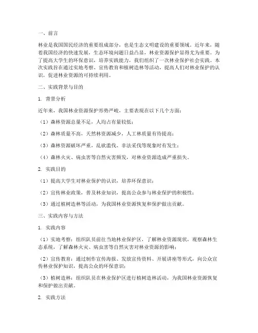 林业保护社会实践报告