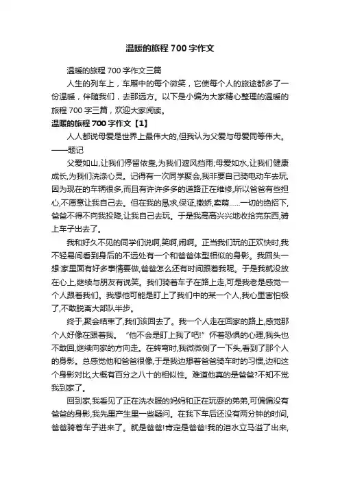温暖的旅程700字作文三篇