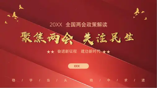 聚焦两会政策解读PPT模板