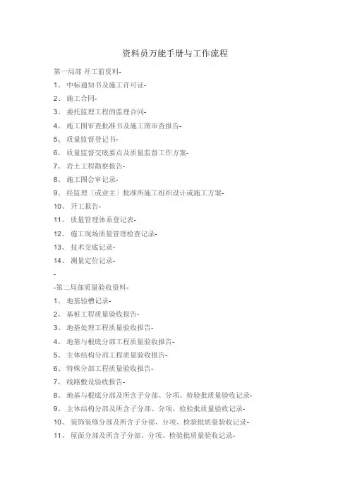资料员万能手册与工作流程(共7页)