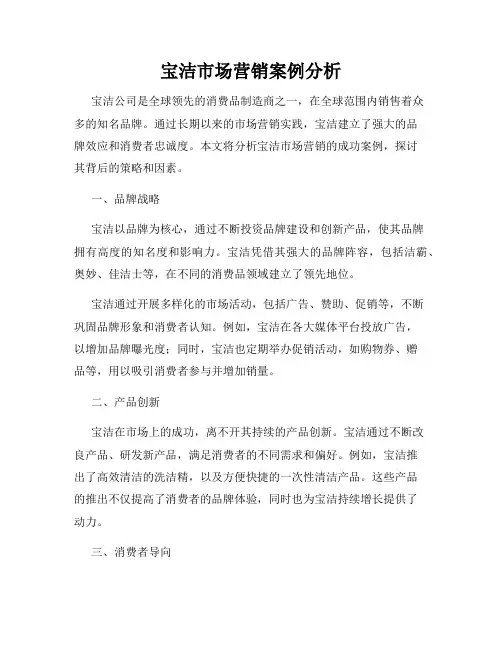 宝洁市场营销案例分析