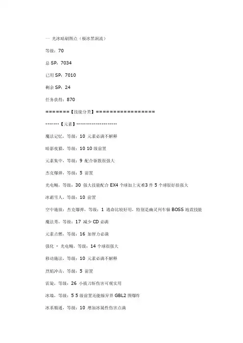 DNF70版本元素刷图加点