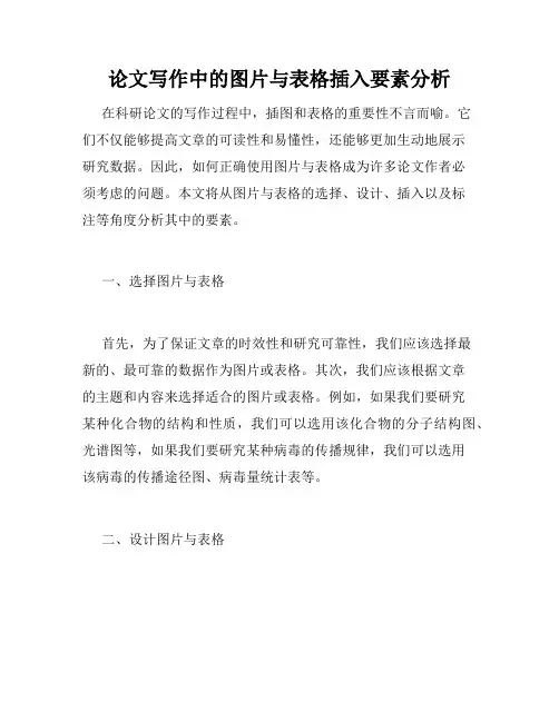 论文写作中的图片与表格插入要素分析