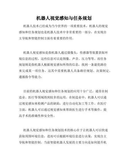 机器人视觉感知与任务规划