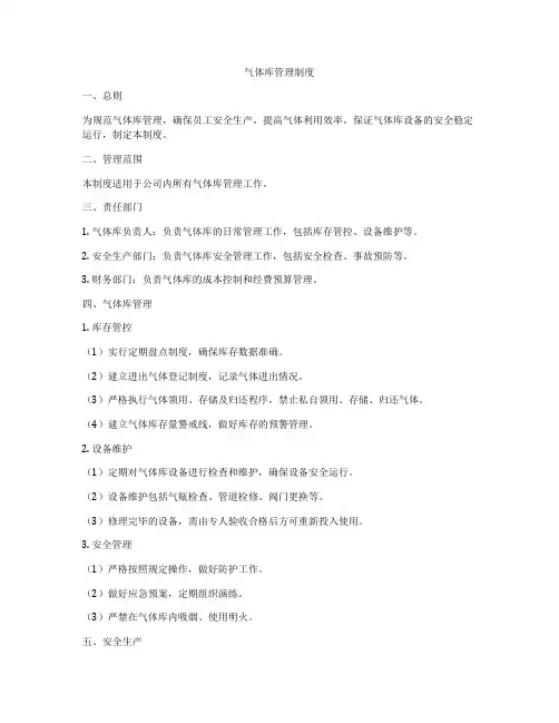 气体库管理制度
