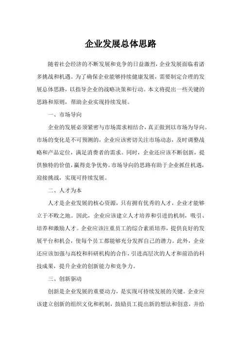 企业发展总体思路