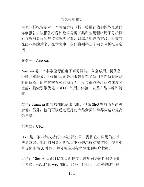 网页分析报告