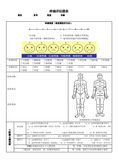 疼痛评估量表