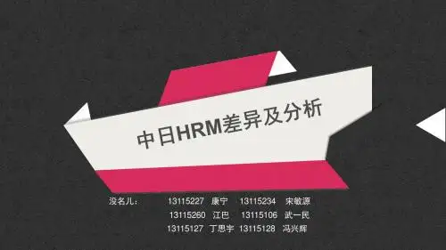 中日HRM差异分析(1)