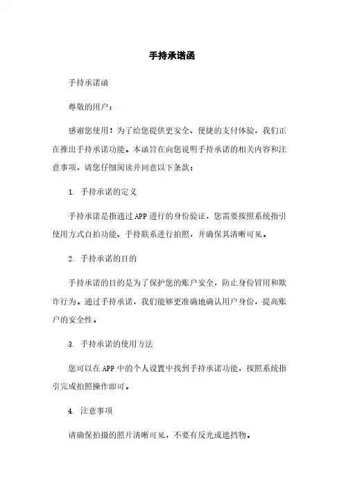 支付宝手持承诺函