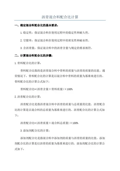 沥青混合料配合比计算