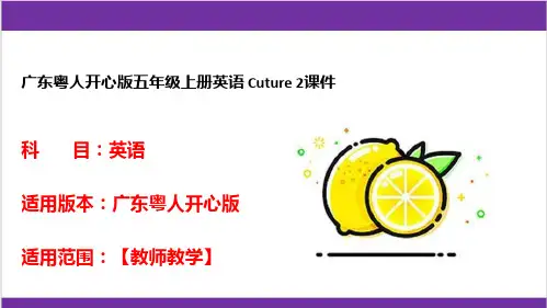 广东粤人开心版五年级上册英语 Cuture 2课件