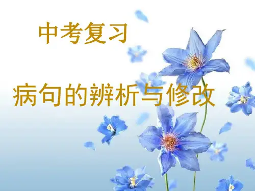 中考语文复习资料(第二轮)中考语文-病句的辨析与修改