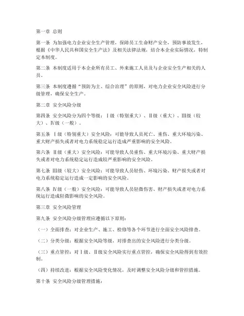 电力企业安全分级管理制度