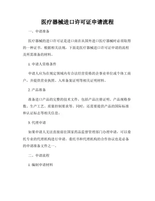 医疗器械进口许可证申请流程