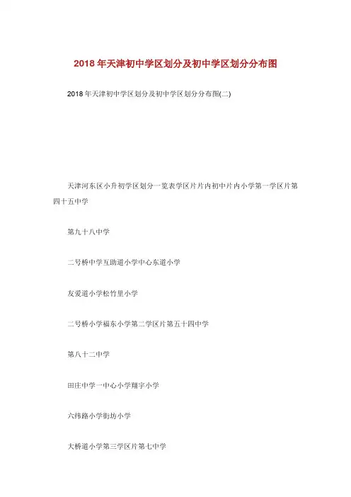 天津初中学区划分及初中学区划分分布图.doc
