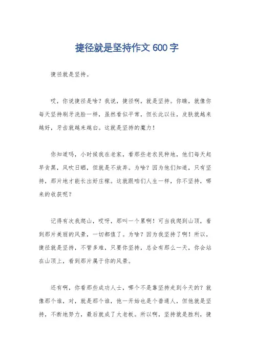 捷径就是坚持作文600字