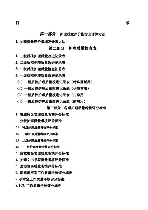 护理质量检查表