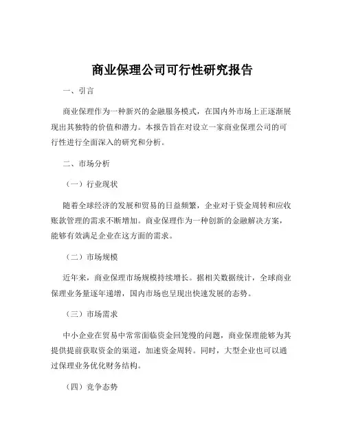 商业保理公司可行性研究报告