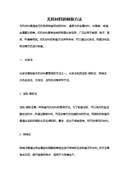 无机材料的制备方法