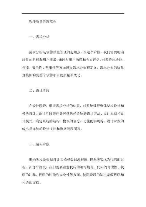 软件质量管理流程