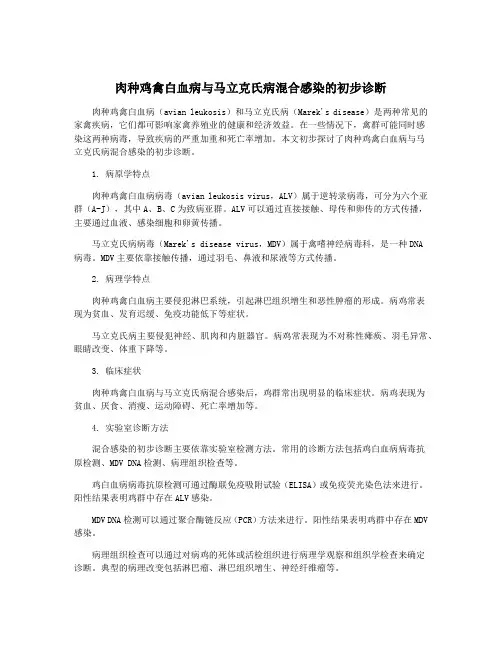 肉种鸡禽白血病与马立克氏病混合感染的初步诊断