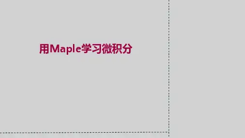 用Maple学习微积分4