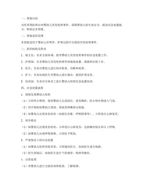 婴幼儿突发呛奶应急预案及流程