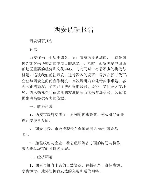 西安调研报告