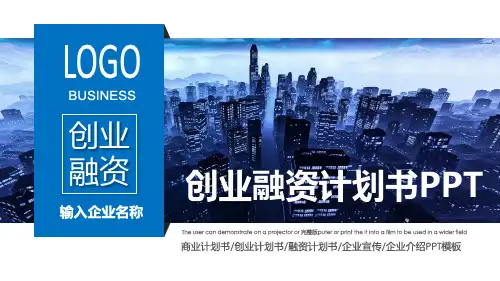 蓝色大气创业融资商业计划书PPT