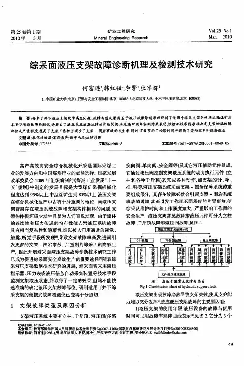 综采面液压支架故障诊断机理及检测技术研究