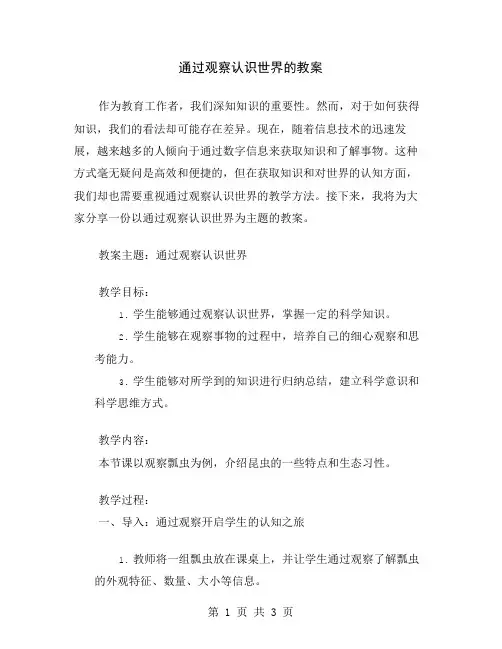 通过观察认识世界的教案