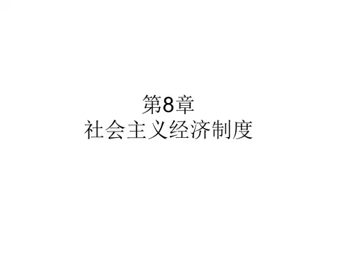 马克思主义政治经济学第8章：社会主义经济制度